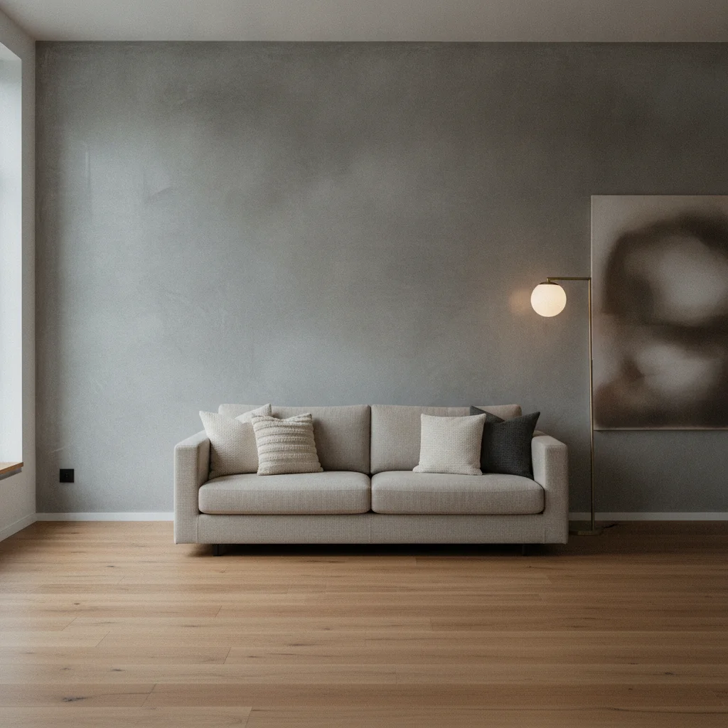 L'effet béton ciré au mur : la douceur minérale du minimalisme